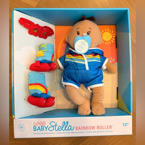 Wee Baby Stella Doll Rainbow Roller 11’  Manhattan Toy NEW - Picture 1 of 4